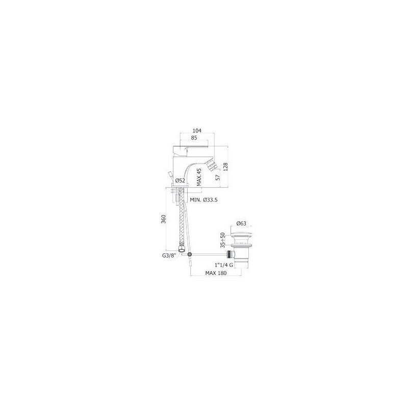 MISCELATORE BIDET 1"1/4 BLU PAFFONI