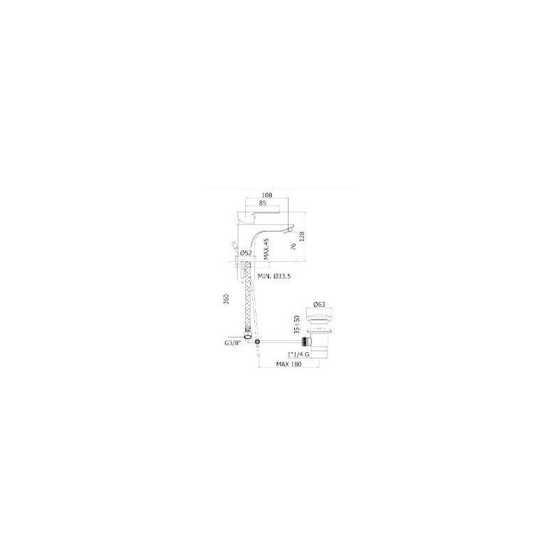 MISCELATORE LAVABO 1"1/4 BLU PAFFONI