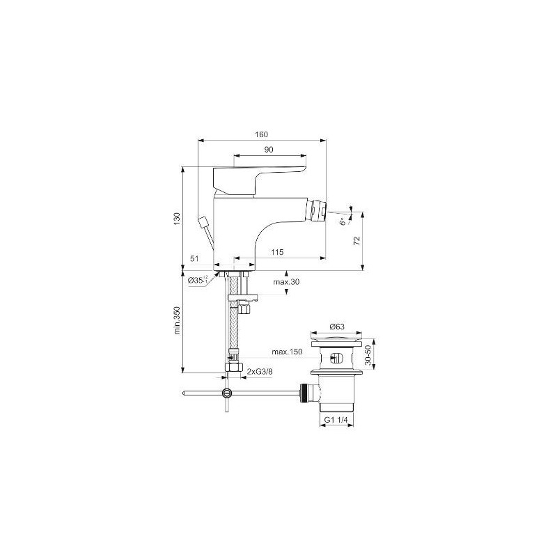 MISCELATORE BIDET CERAPLAN 3
