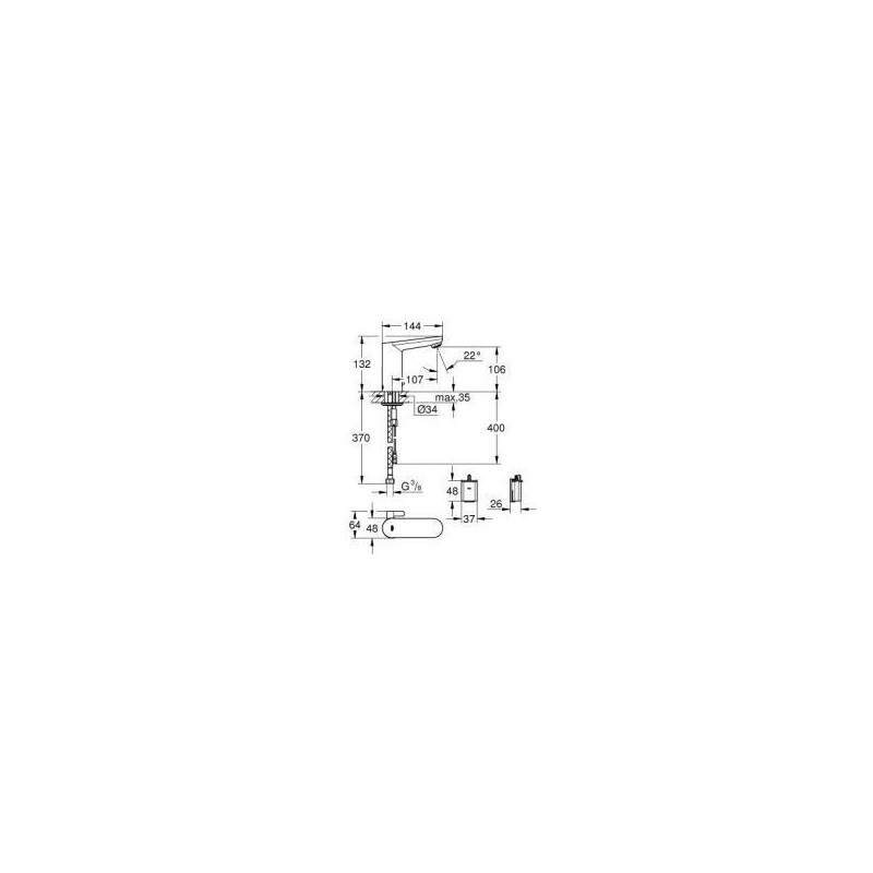 MISCELATORE LAVABO GROHE EUROSMART COSMO CON FOTOCELLULA 36327