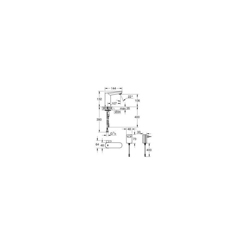 MISCELATORE LAVABO GROHE EUROSMART COSMO CON FOTOCELLULA 36325