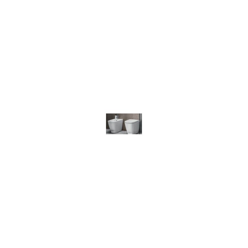 SET VASO+BIDET GEBERIT SMYLE SC.PAV / PARETE FILO MURO COMPRENSIVO DI COPRIVATER CHIUSURA RALLENTATA
