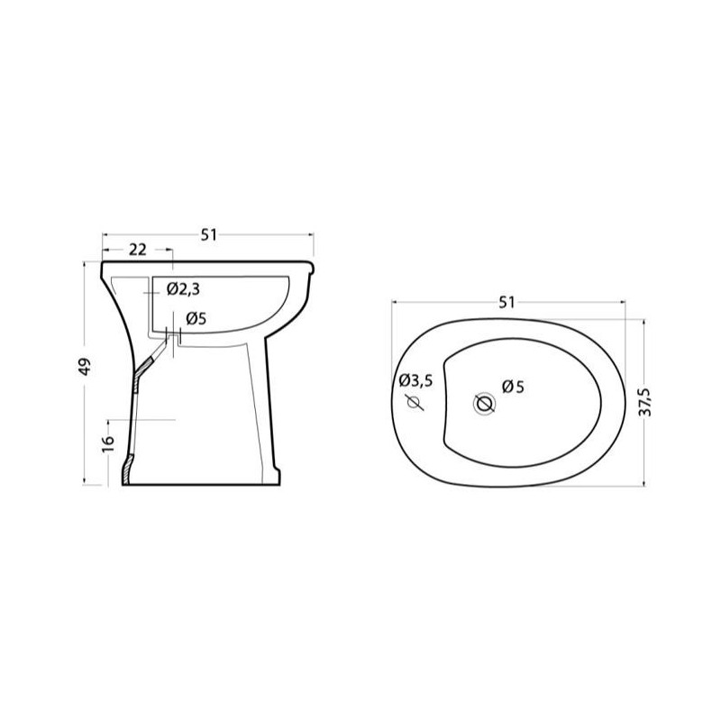 BIDET DISABILE CHIUSO CONFORT ALICE CERAMICHE