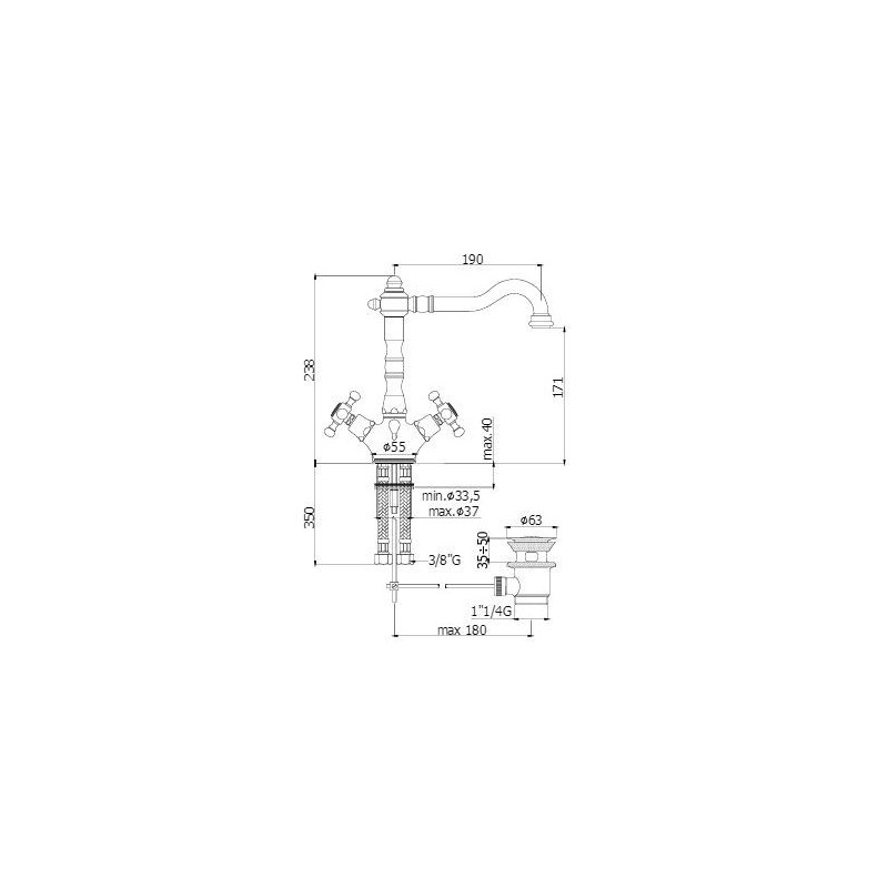 MONOFORO LAVABO BELINDA CROMO VIT.CERAMICO  PAFFONI