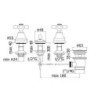 BATTERIA BIDET' 3 FORI S.A.11/4 PAFFONI IRIS IR 116 GOLDEN FLASH