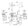 BATTERIA LAVABO  3 FORI S.A.11/4 CANNA ALTA TORNITA SNODATA PAFFONI BELINDA  A DISCO CERAM.FBLV055CR CROMO