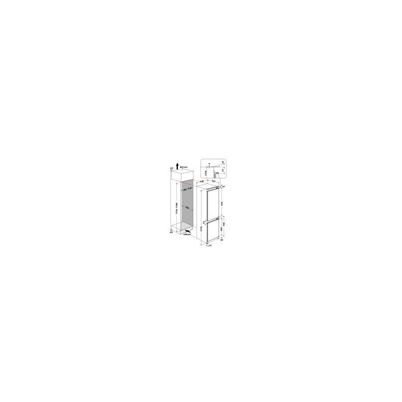 FRIGO INCASSO INDESIT B 18 A1 D/I  A+ LOW FROST LUCE LED PORTE REVERSIBILI H X L X P 177 X 54 X 54,5