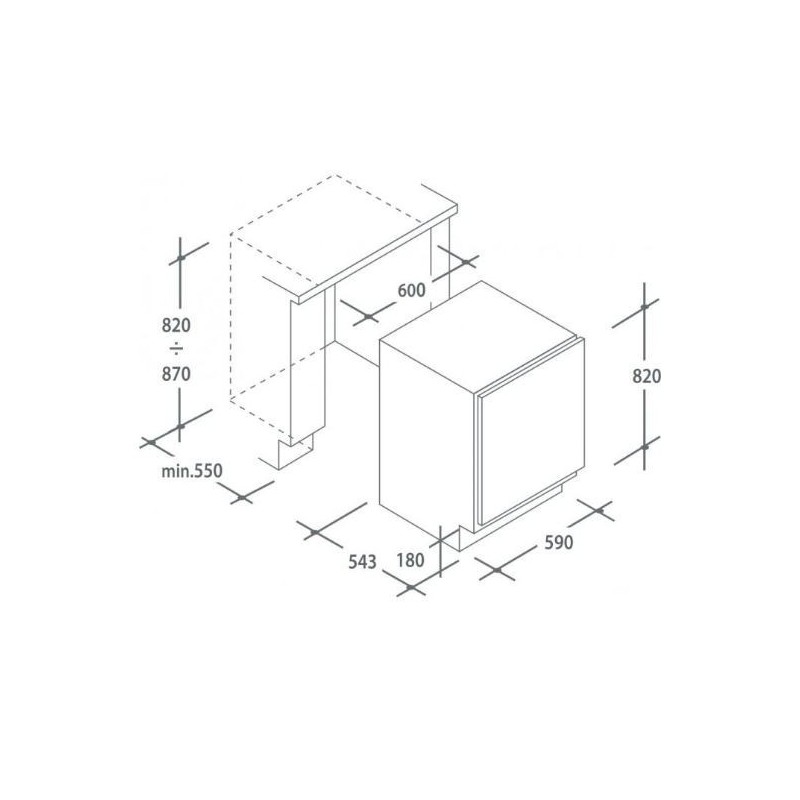 FRIGO INCASSO SOTTOTOP CANDY CRU164E