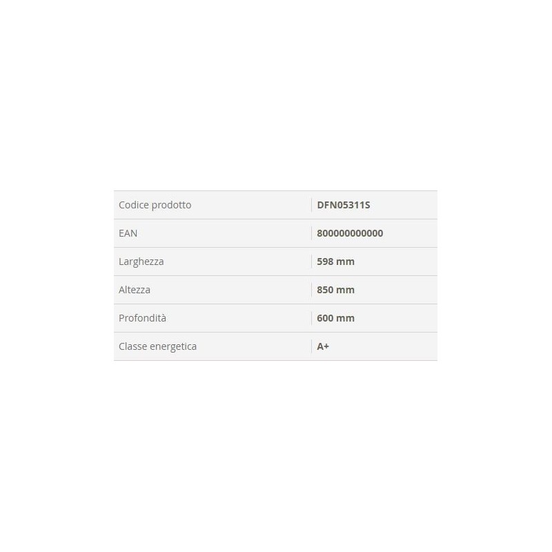 LAVASTOVIGLIE DFN 05311 S/SILVER BEKO 15C A+60CM