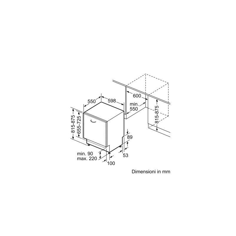 LAVASTOVIGLIE SMV46KX55E BOSCH 60CM CL. E Livello sonoro 44db - Polinox - Cestelli VarioFlex e 3° cestello - 6 programmi - 3 fun