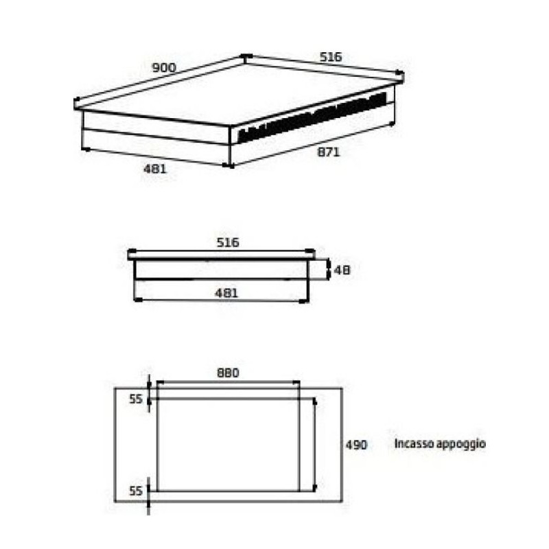 Piano Cottura Beko  90 Cm INDUZIONE HII98810NT