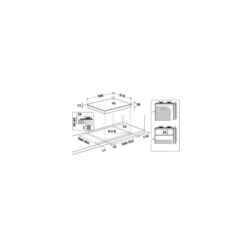 PIANO COTTURA INDESIT 60 CM 4 FUOCHI THP642IX/I