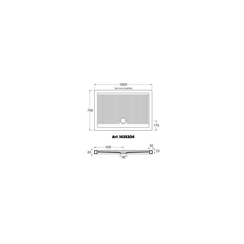 PIATTO DOCCIA 70X100 AZZURRA FERDY H.6