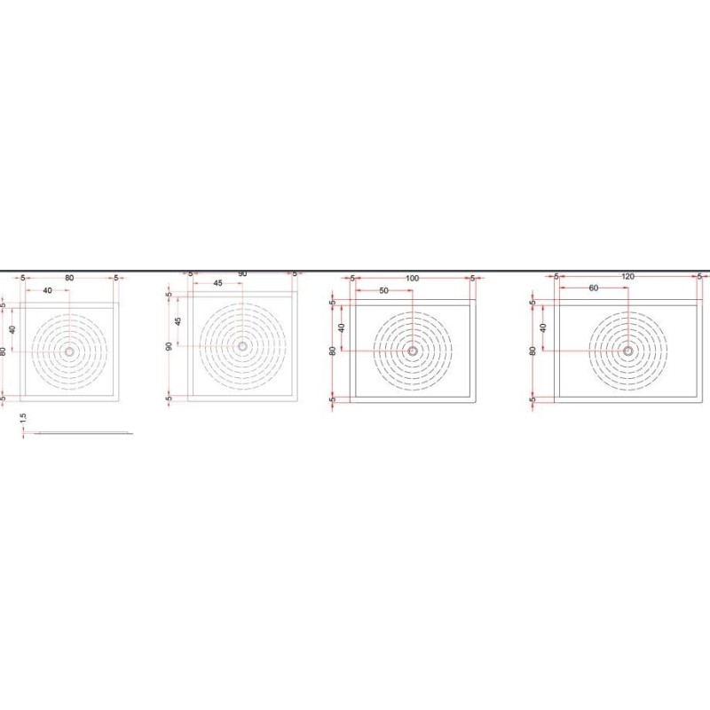 PIATTO DOCCIA 80X80 PER DISABILI CON PILETTA