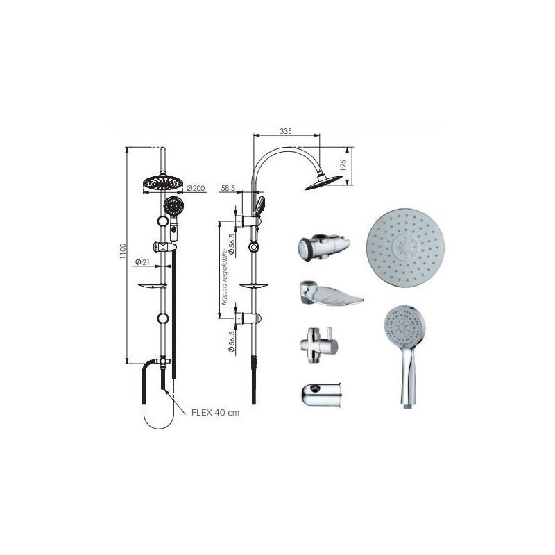 COLONNA DOCCIA SMART TONDA