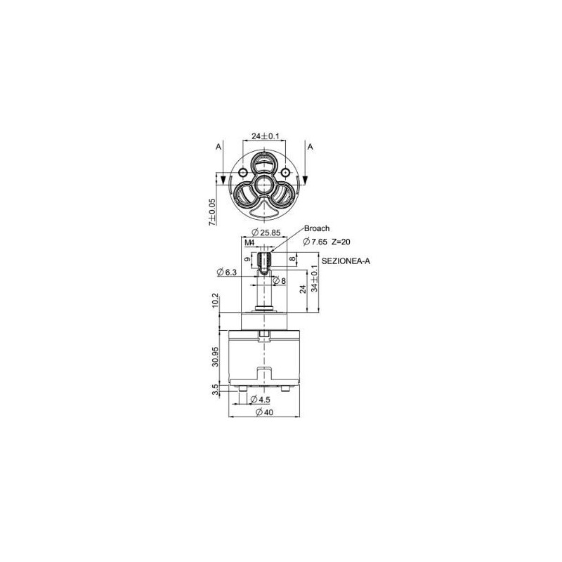 CARTUCCE CERAMICHE N.244 G40 DEV. SEL.3V-BROCCIA