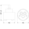 CARTUCCIA 100  NOBILI D.45 X H 61