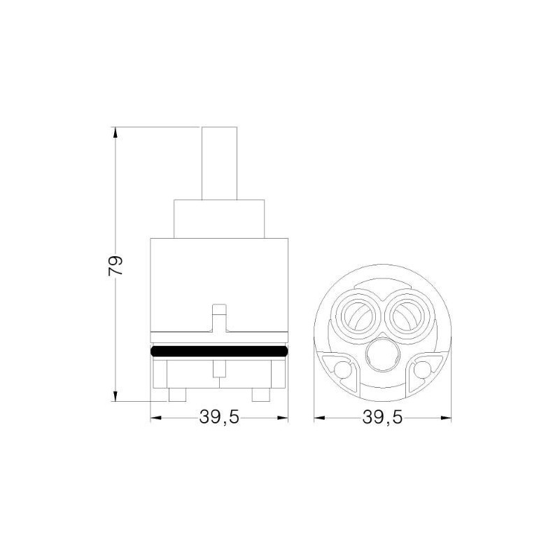 CARTUCCIA 105 TEOREMA AZZURRO LAVABO-BIDET CM39,5 X H79