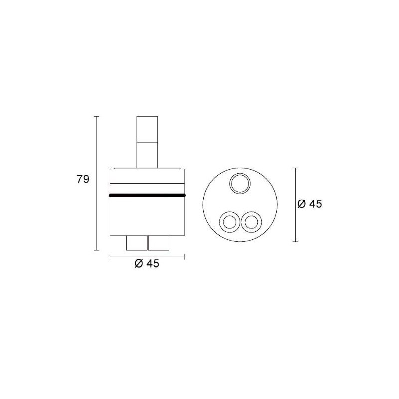 CARTUCCIA 113 RAF APERTURA INVERSA MM 45 X 79 H