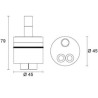 CARTUCCIA 113 RAF APERTURA INVERSA MM 45 X 79 H