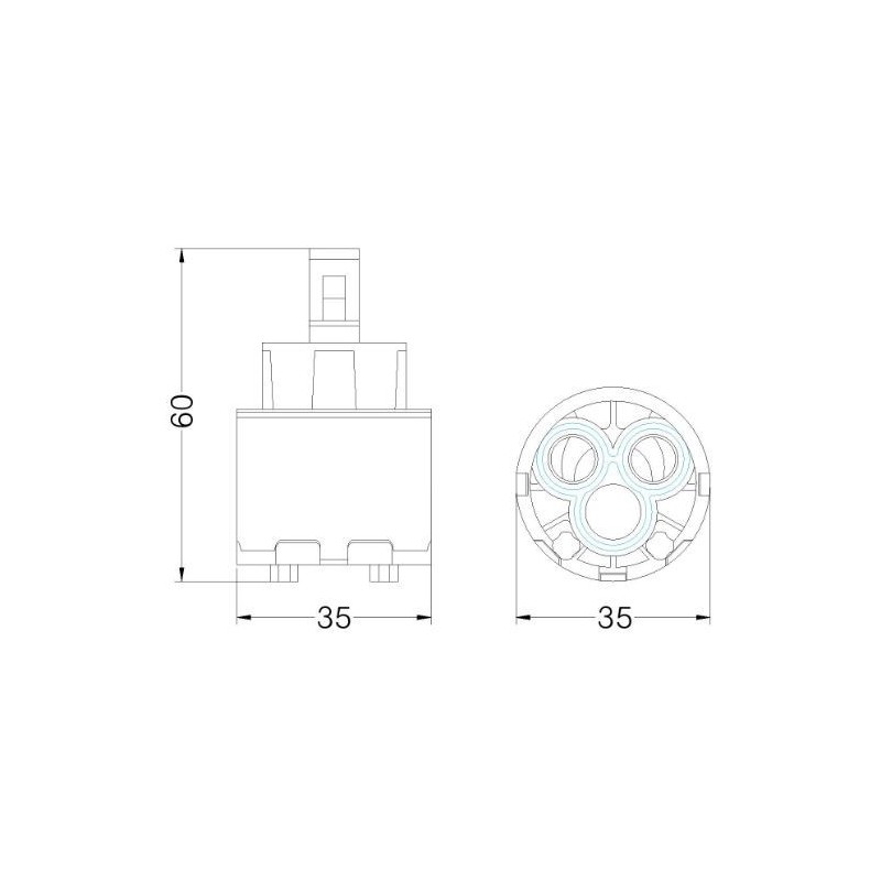 CARTUCCIA 148 CON LIMITATORI DI PORTATA E TEMPERATURA MM 35 X H 60