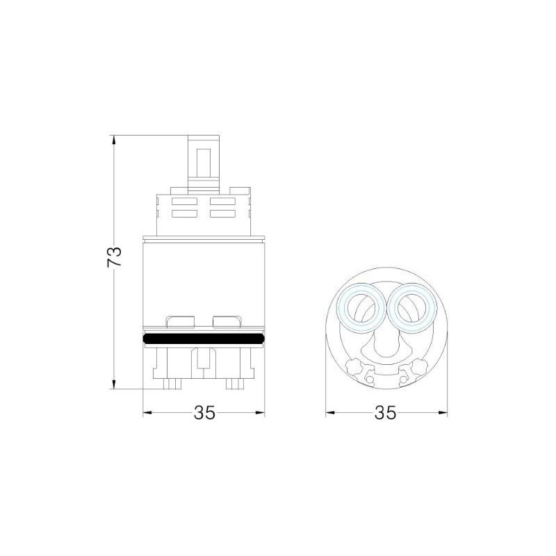 CARTUCCIA 149 CON LIMITATORI DI PORTATA E TEMPERATURA MM 35 X H73