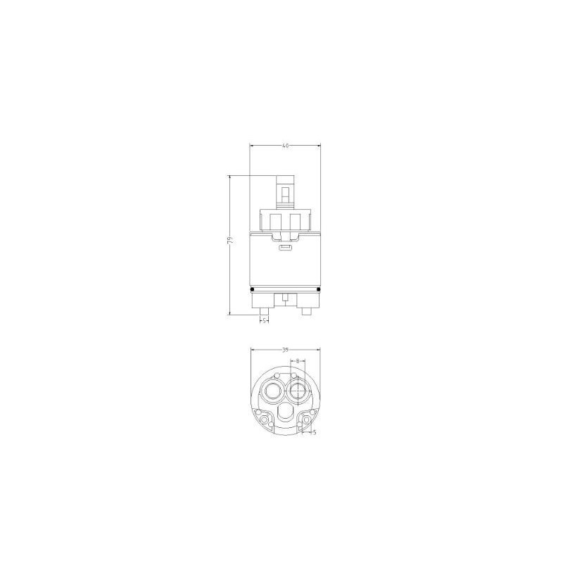 CARTUCCIA 151 CON LIMITATORI DI PORTATA E TEMPERATURA MM 40 X H79