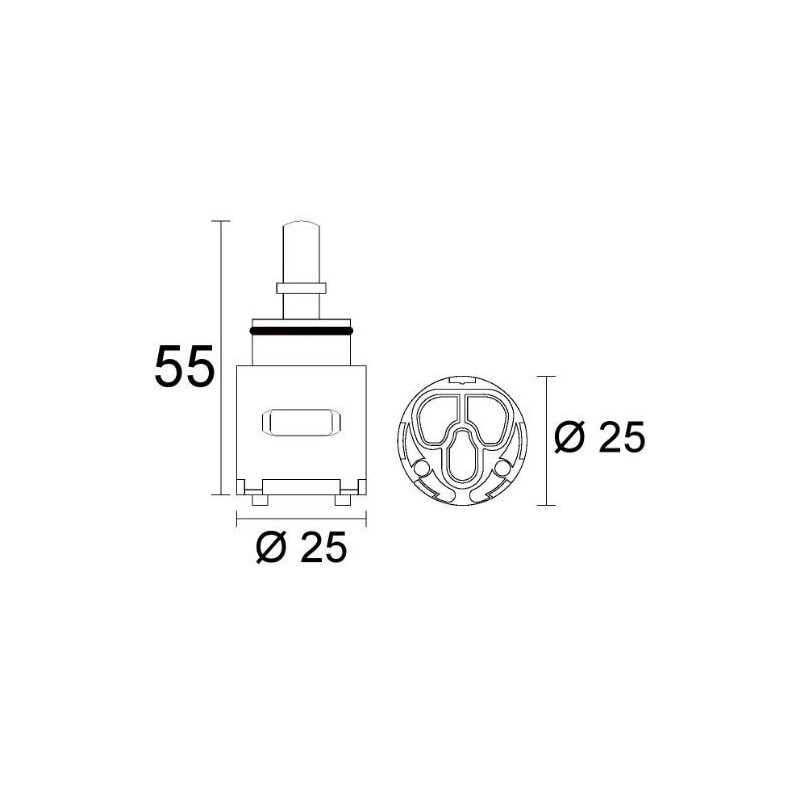 CARTUCCIA 186 GESSI MM 25 X 55 H