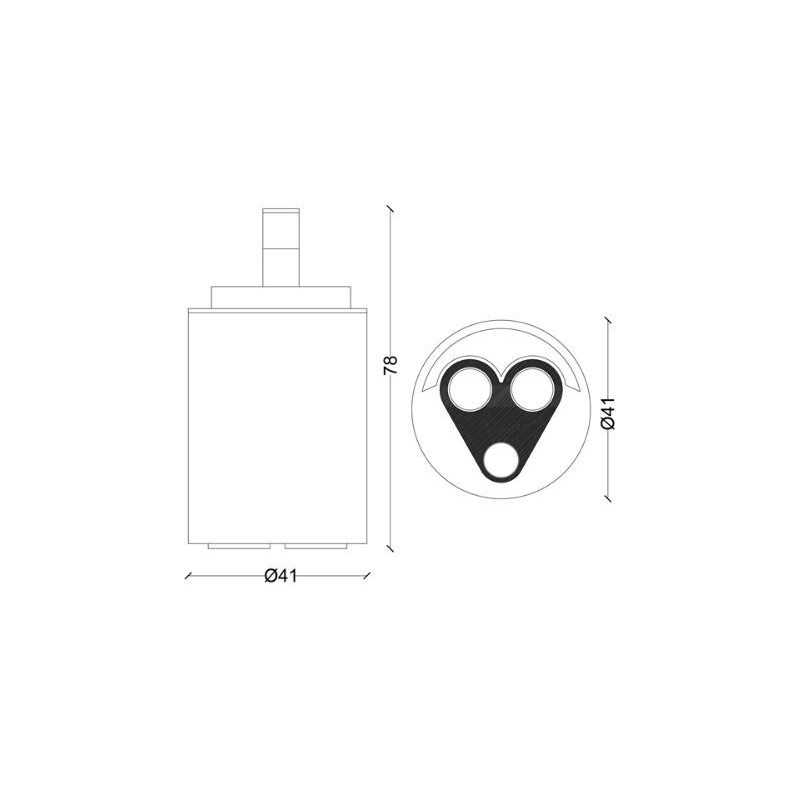 CARTUCCIA 47 SAVIL USCITA INFERIORE MM41 X 78 H