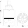CARTUCCIA 70 HYDROPLAST GX 35 MM35 X 74 H