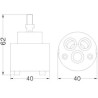 BASE PER LAVABO INTEGRALE DOPPIO PER KORA CM.59,5X 46  VASCE NORMALI  CERAMICA BIANCO