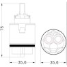 CARTUCCIA 98 HYDROPLAST BX35 35 MM 35,6 X 75 H