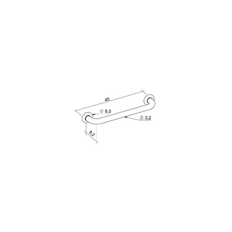 MANIGLIONE DRITTO DISABILI CM 45 BIA.