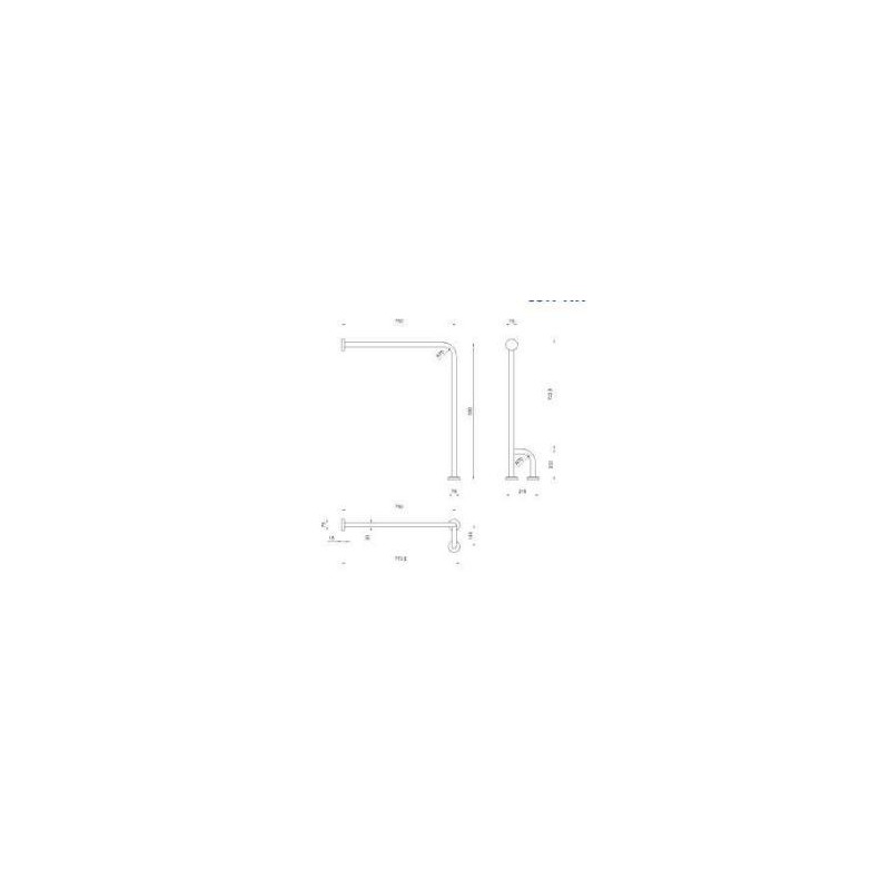 MANIGLIONE RIBALTABILE CON PORTAROTOLO  CM 60 BIA.
