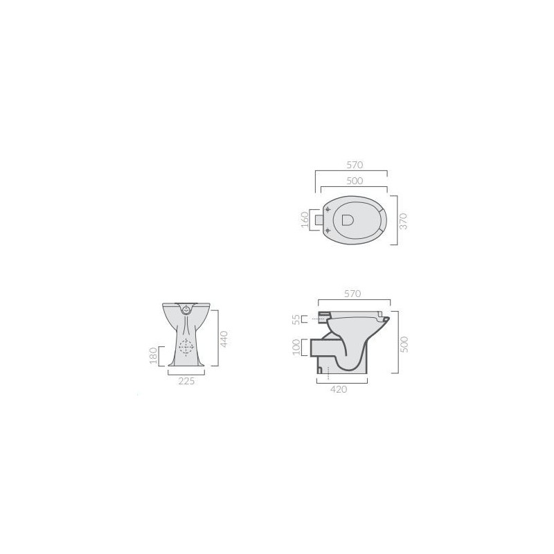 VASO DISABILE GALASSIA SAGITTARIO AP.FRONT SCARICO A PARETE