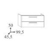 BASE PORTALAVABO DUE CASSETTI KORA BIANCO FRASSINATO CM.100