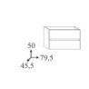BASE PORTALAVABO DUE CASSETTI KORA BIANCO FRASSINATO CM.80