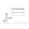 BASE PORTALAVABO DUE CASSETTI YORK BIANCO LUCIDO CM.90 X 50