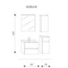 COMPONIBILE DA BAGNO  SERIE KORA 01 DA 60 CM-SPECCHIO A GIORNO E APLIQUE