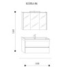 COMPONIBILE DA BAGNO  SERIE KORA 06 BASE DA 100 CM-SPECCHIO CONTENITORE