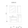 COMPONIBILE DA BAGNO  SERIE KORA DA 60 CM-SPECCHIO CON SPECCHIO RETROILLUMINIATO ROVERE SCURO