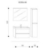 COMPONIBILE DA BAGNO  SERIE KORA DA 80 CM-SPECCHIO CON SPECCHIO RETROILLUMINIATO e COLONNA CM.30 X H.160 PR. 27 ROVERE SCURO