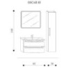 COMPONIBILE OSCAR CM.85 CON  LAVABO CURVO 1 CASSETTO B/C CON SPECCHIO A LED