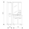 COMPONIBILE RIMINI  CM 75 LAREICE CON SPECCHIO ANTA DESTRA CON ILLUMINAZIONE
