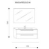 COMPOSIZIONE MARANELLO  DUE CASSETTI PER MARANELLO CM.120 BIANCO LUCIDO