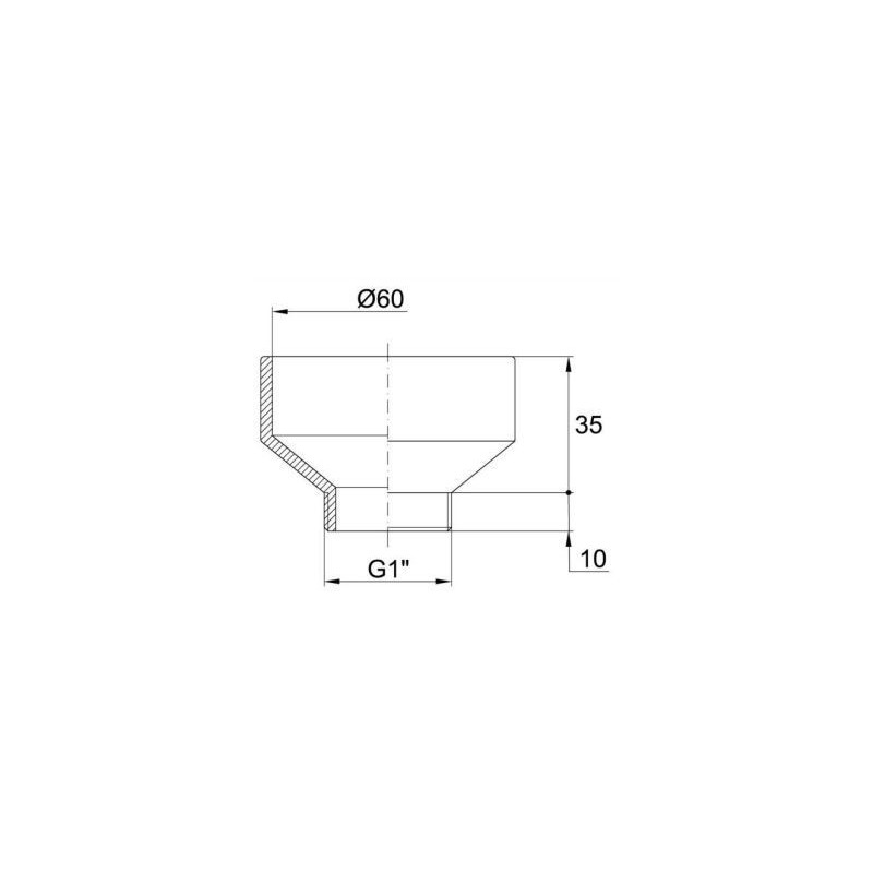 BICCHIERE DRITTO  D.65 X 1" PER ORINATOIO