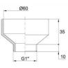 BICCHIERE DRITTO  D.65 X 1" PER ORINATOIO
