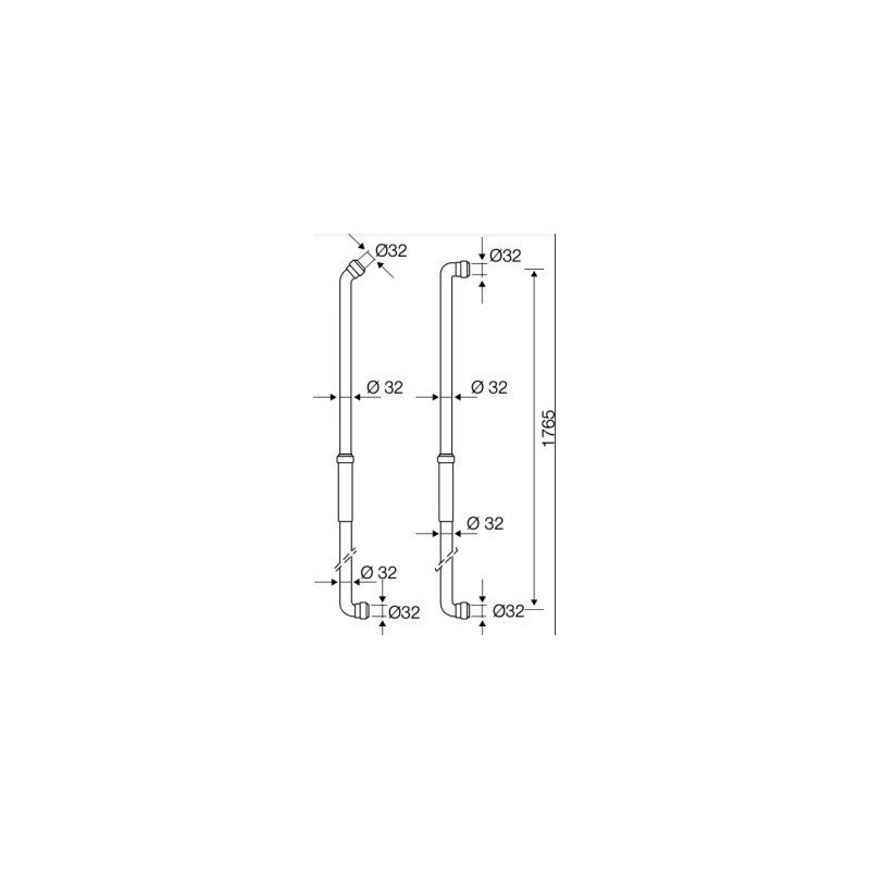TUBO DI CACCIATA PEHD D32 X 45°