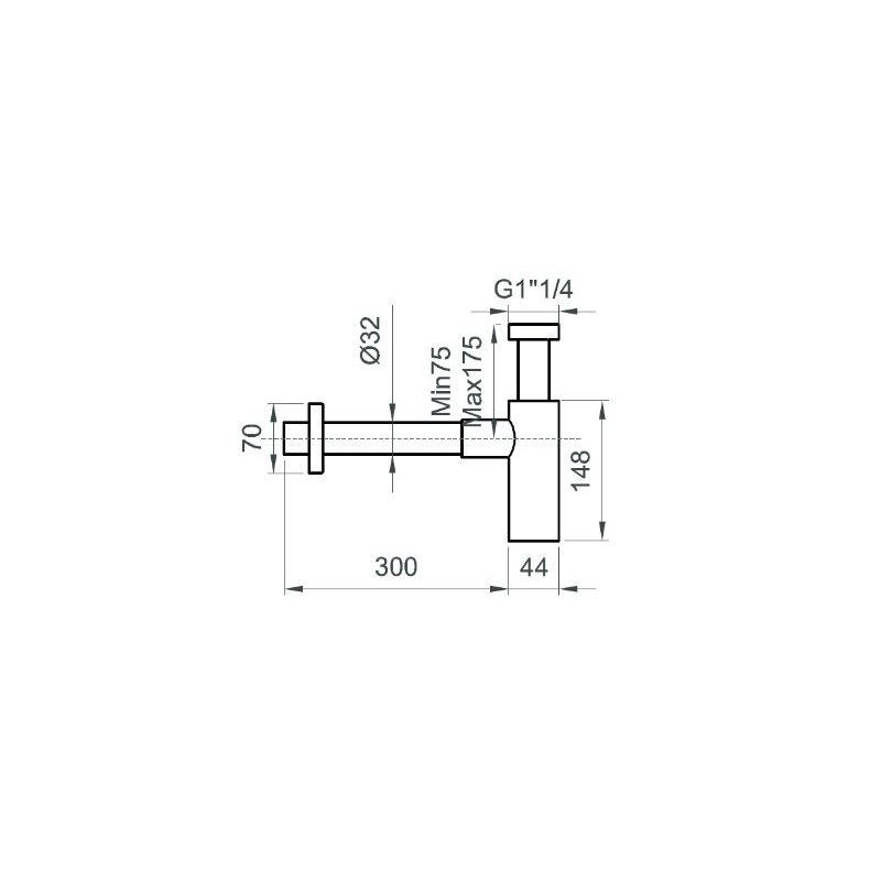 SIFONE MINIMALISTA 1'1/4 CILINDRICO
