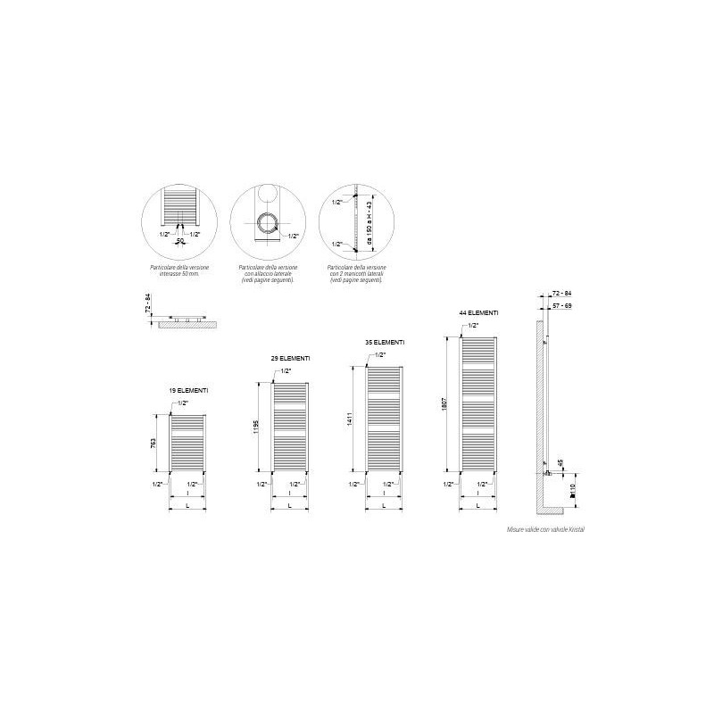 TERMOARREDO CLAUDIA   BIANCO 763 x 450 int.400 CORDIVARI